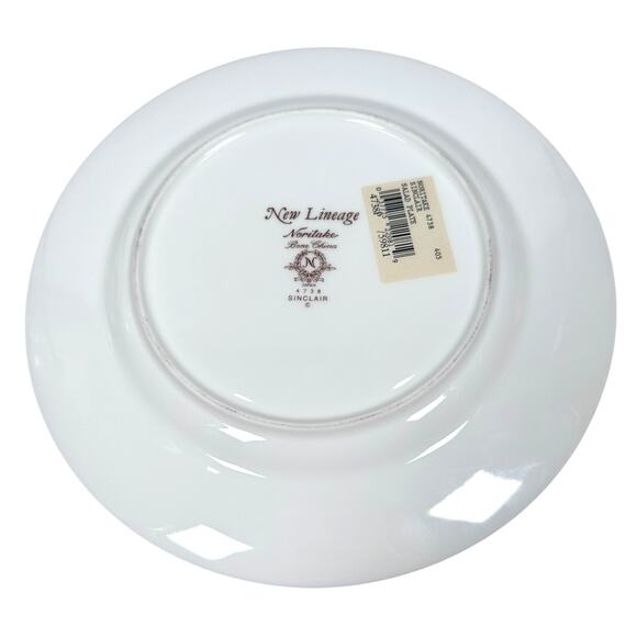 Noritake New Lineage Salad Plates White Gold Rim Bone China Sinclair 4738 Lot 5 - Picture 4 of 5